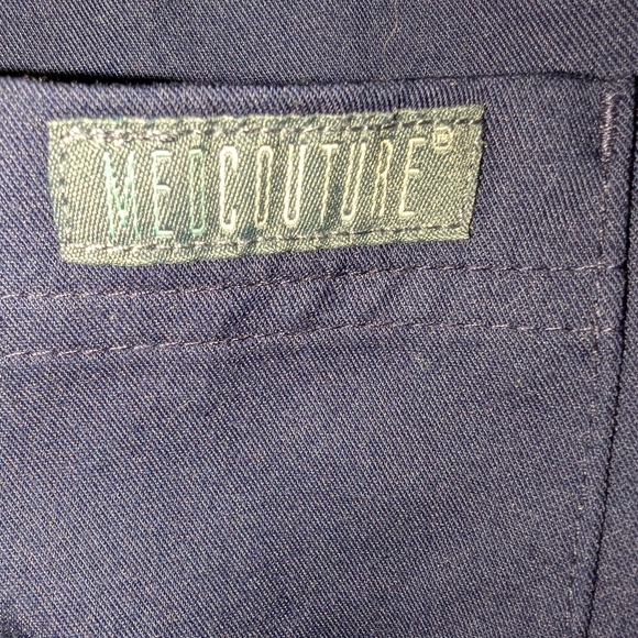 Blue Tapered Track Pants with High-Waisted Design - Picture 6 of 7